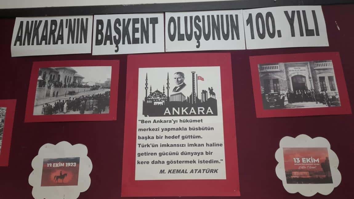 Ankara'nın Başkent Oluşunun 100. Yılı Okulumuzda Kutlandı